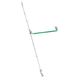 Dispositivo antipánico de empuje, modelo de sobreponer con dos puntos de cierre de la gama Global en acabado gris-verde.