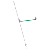 Dispositivo antipánico de empuje, modelo de sobreponer con dos puntos de cierre de la gama Global en acabado gris-verde.