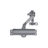 Cierrapuertas de sobreponer CT501 con brazo retención. Fuerza EN2/3/4. Color plata.