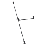 Dispositivo antipánico de empuje, modelo de sobreponer con tres puntos laterales de cierre de la gama Universal en acabado negro-negro.