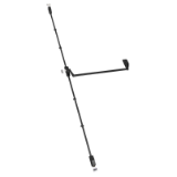 Dispositivo antipánico de empuje, modelo de sobreponer con tres puntos de cierre de la gama Universal en acabado negro-negro.