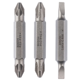 Doppelklingenbit-Set, 3-teilig, S0,6x4,0, S0,6x4,0, PH2, PH2, PZ2, PZ2, 45 mm