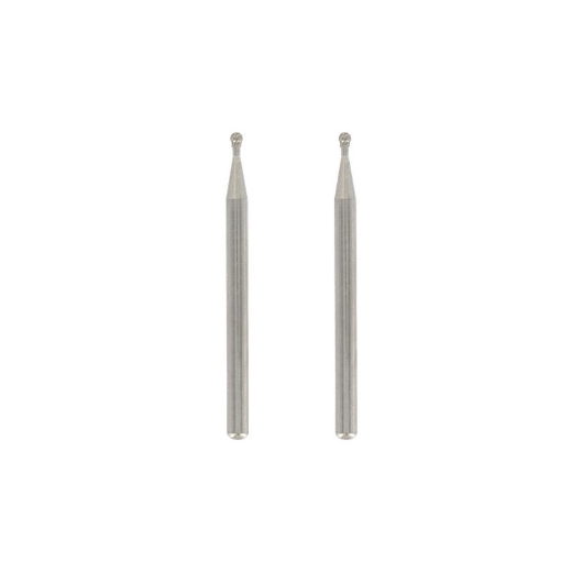 2 Stück Diamantbestückter Fräser 2 mm mit dem kleinsten kugelförmigen Diamantbohrer, zum Gravieren in hartem Material