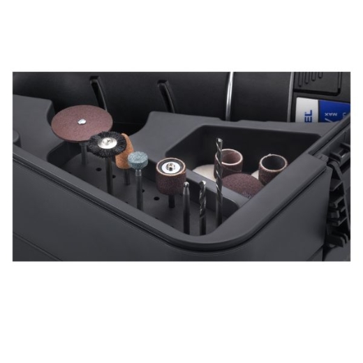 soporte para accesorios de la Dremel Box.