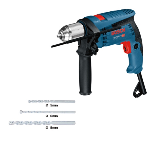 Bosch taladro percutor + set de brocas + maletin