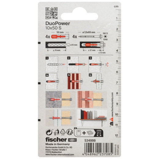 Fischer blister taco duopower + tornillo hexagonal