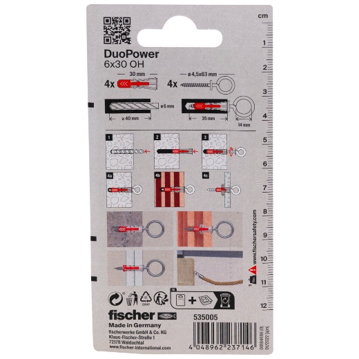 Fischer blister taco duopower + hembrilla cerrada