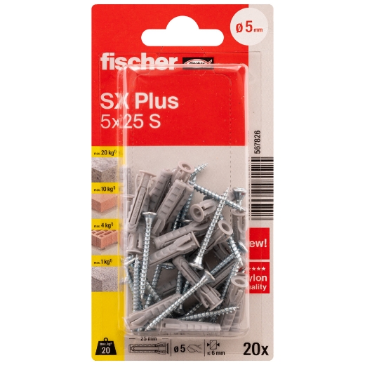 Fischer box taco sx plus 6 y 8 + tornillos