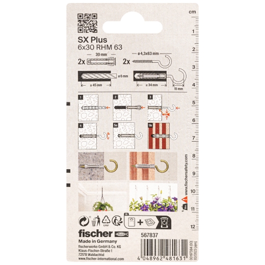 Fischer blister taco sx plus + hebrilla abierta dorada