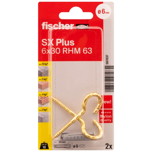 Fischer blister taco sx plus + hebrilla abierta dorada