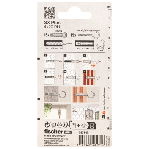Fischer blister taco sx plus + hembrilla abierta
