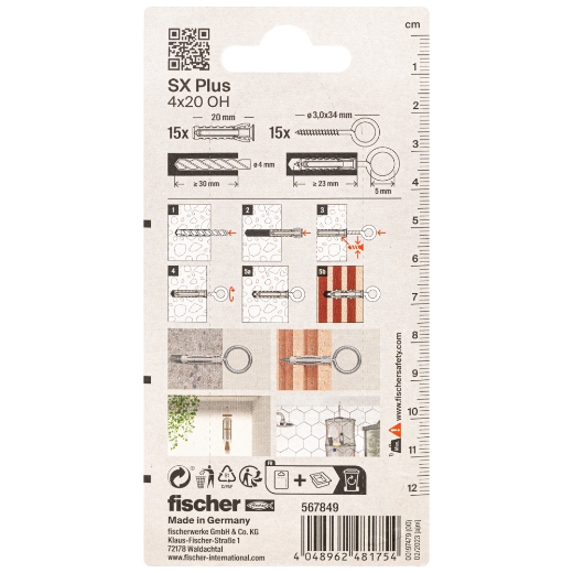 Fischer blister taco sx plus + hembrilla cerrada