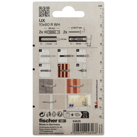 Fischer blister taco ux + alcayata