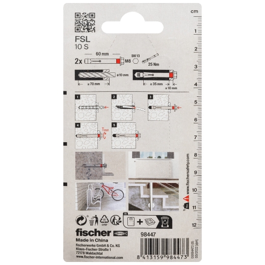 Fischer blister taco metalico tornillo hexagonal fsl-t