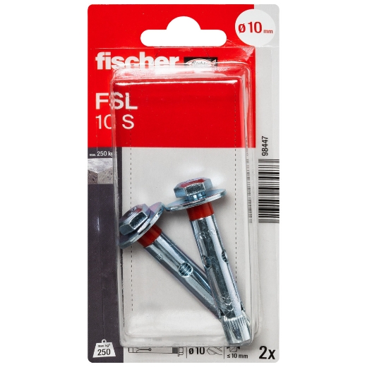 Fischer blister taco metalico tornillo hexagonal fsl-t
