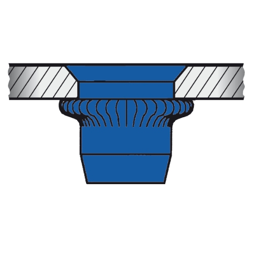 Blindnietmuttern Stahl-gerändelt Senkkopf M 6 x 9 x 17