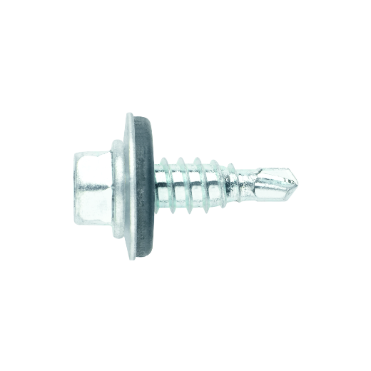Tornillo autotaladrante din 7504k c/arandela 16mm c/hex.  zinc.