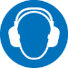 Safety pictogram Wear ear protection (ISO 7010)