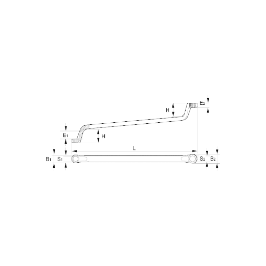 Juego de llaves de estrella de dos bocas 14-15 m,  con clip