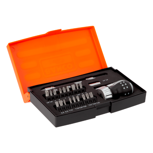 1/4" Satz Bithalter Ratschen-Schraubendreher - 22-teilig