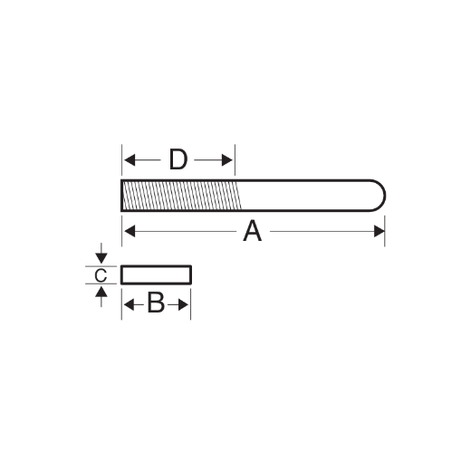 Ansatzfeile, Schlichthieb, ohne Heft 110 mm