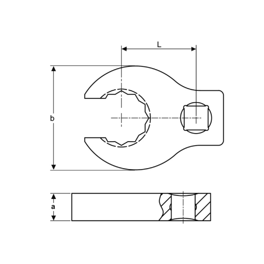 Llave Crowfoot Racor 1/2 1.1/4