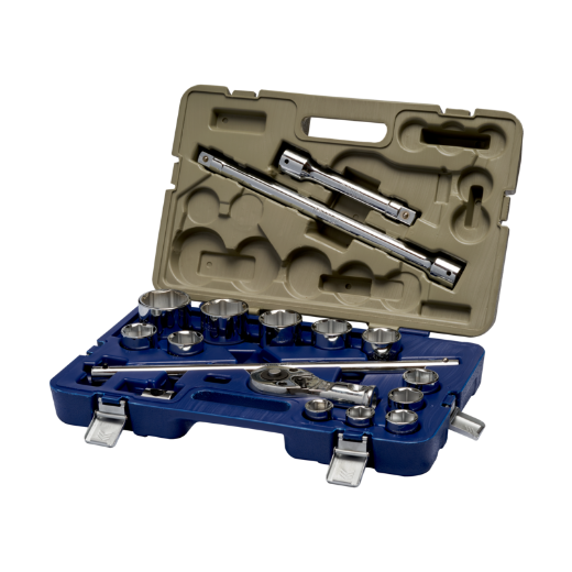 Juego de vasos hexagonales de 3/4", 17 piezas (22-50 mm)