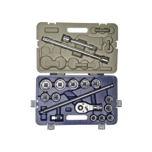 Juego de vasos hexagonales de 3/4", 17 piezas (22-50 mm)